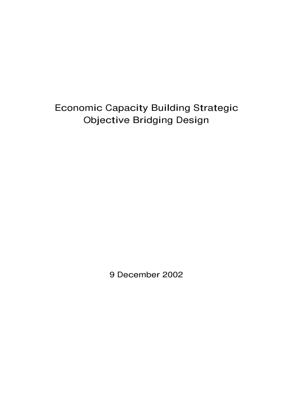 Economic capacity building strategic objective bridging design
