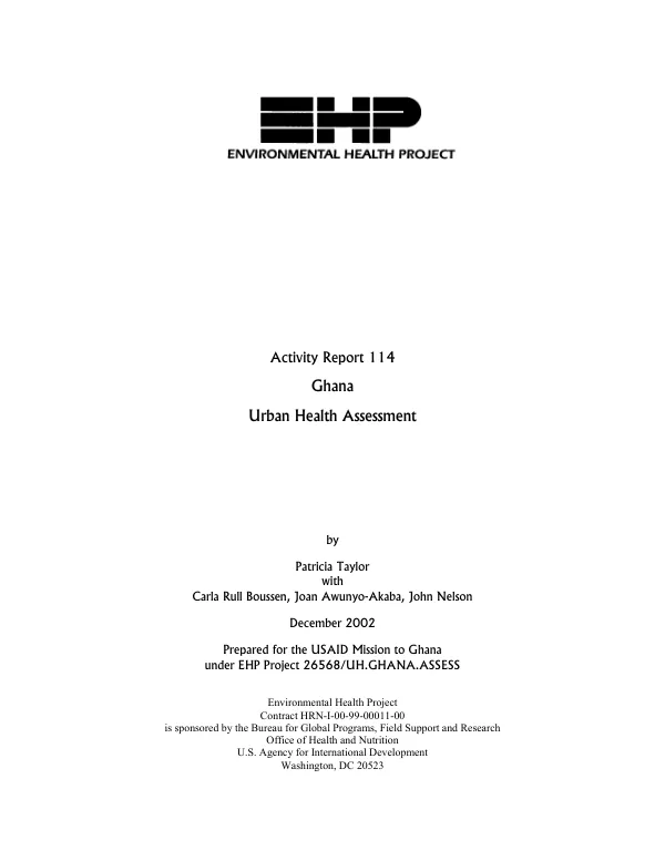 Ghana : urban health assessment
