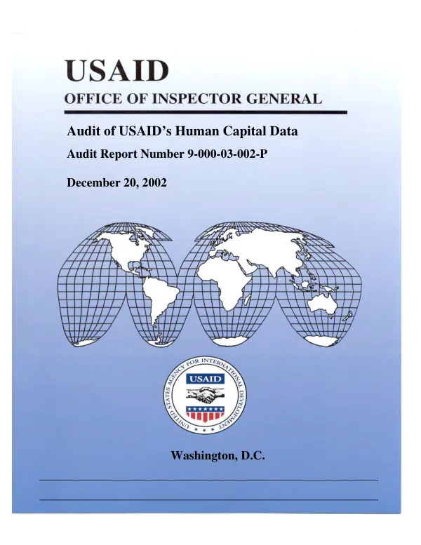 Audit of USAID"s human capital data