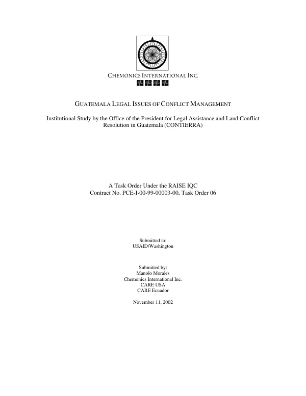 Guatemala legal issues of conflict management