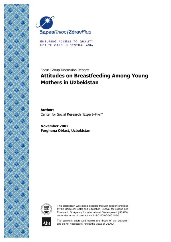 Attitudes on breastfeeding among young mothers in Uzbekistan