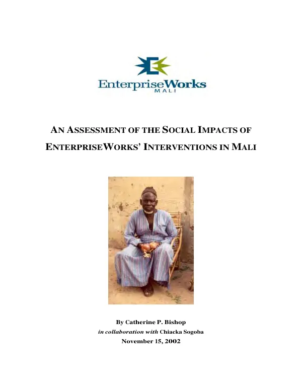 An assessment of the social impacts of EnterpriseWorks" interventions in Mali
