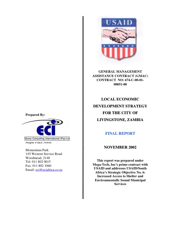 Local economic development strategy for the City of Livingstone, Zambia : final report
