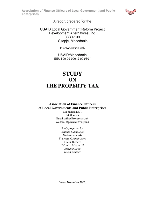 Study on property tax