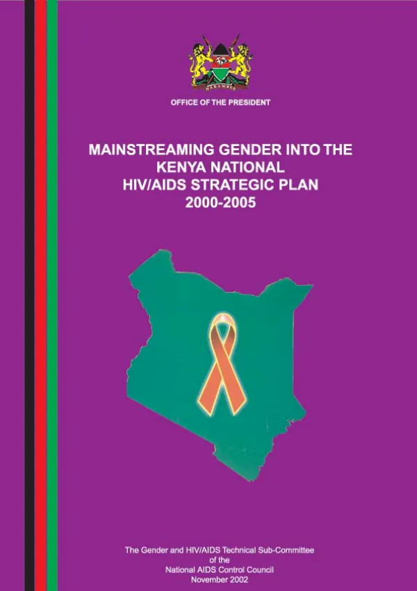 Mainstreaming gender into the Kenya national HIV/AIDS strategic plan 2000-2005