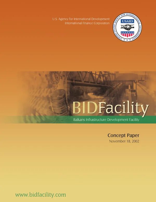 BIDFacility, Balkans infrastructure development facility : concept paper