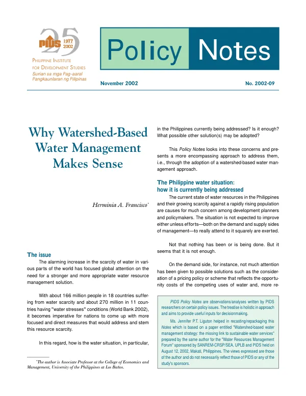 Why watershed-based water management makes sense