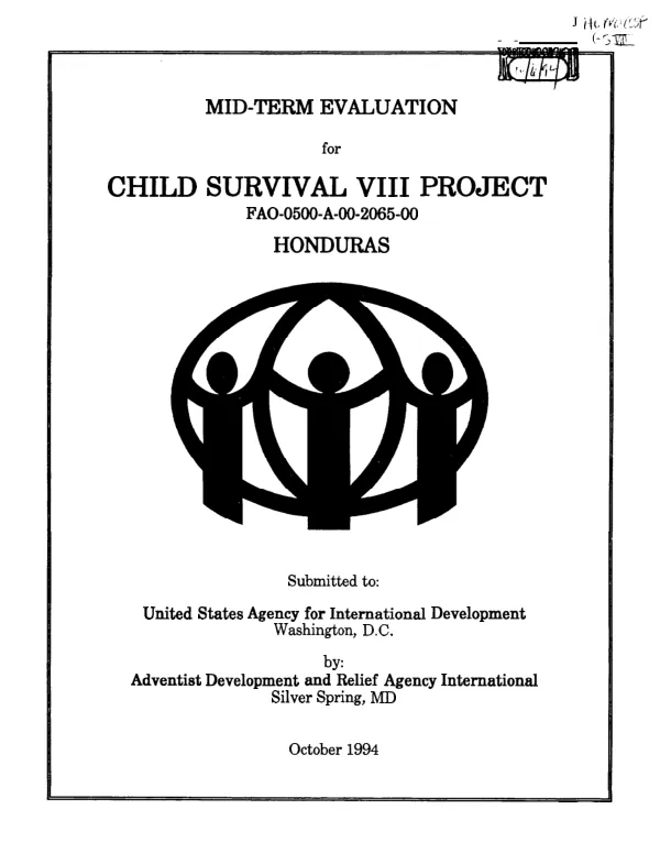 Mid-term evaluation for child survival VIII project : Honduras