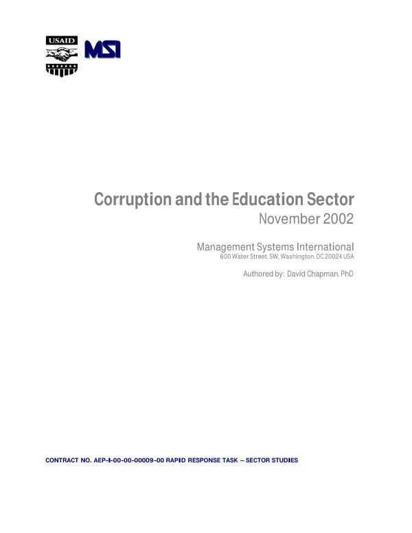 Corruption and the education sector