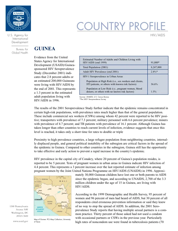 Country profile : HIV/AIDS -- Guinea