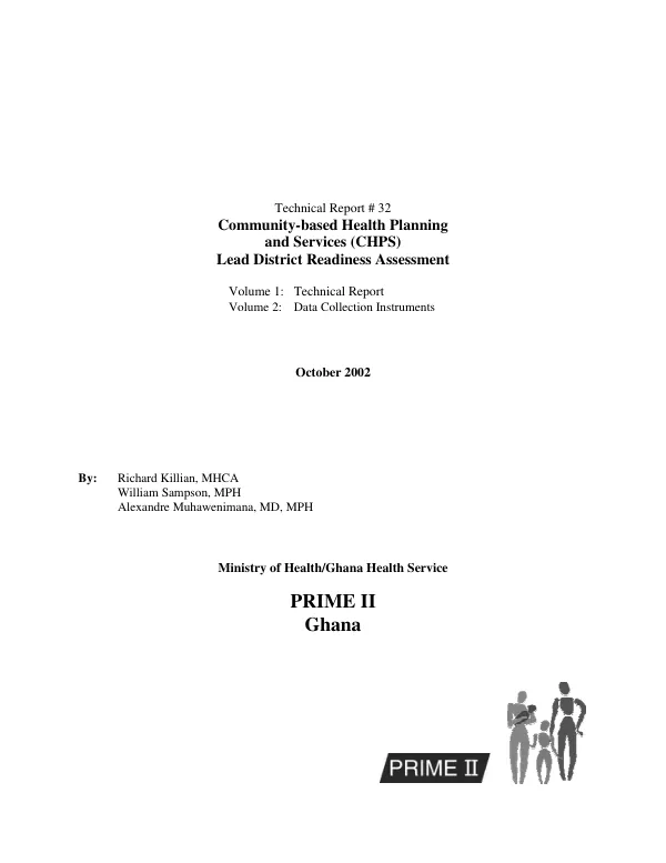 Community-based health planning and services (CHPS) lead district readiness assessment