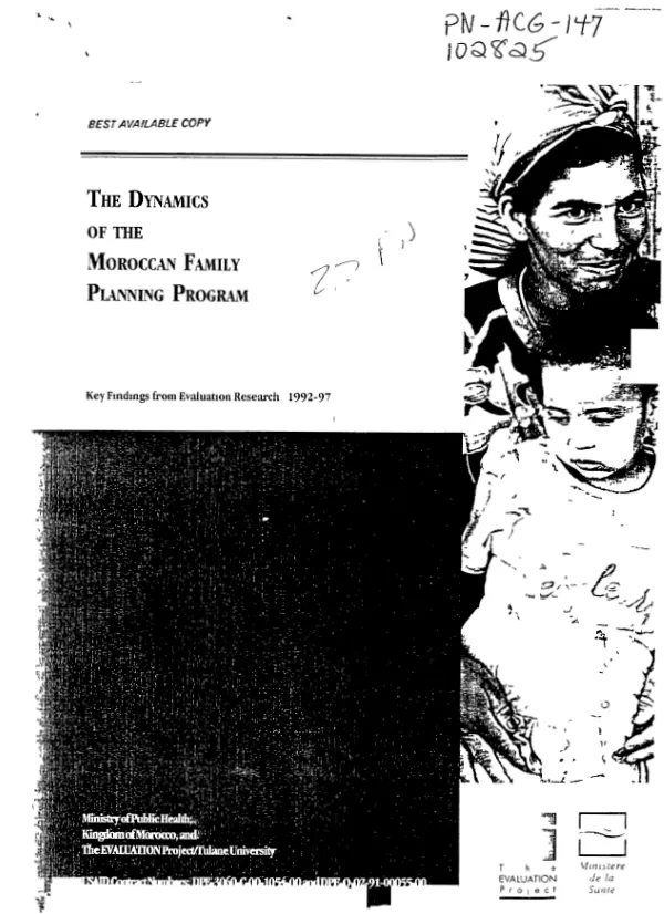 Dynamics of the Moroccan family planning program : key findings from evaluation research, 1992-1997