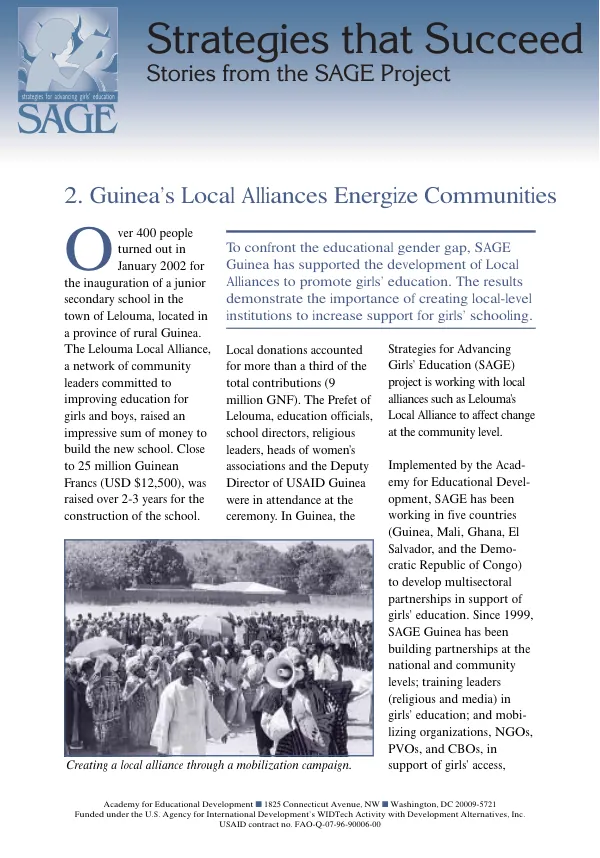 Guinea"s local alliances energize communities