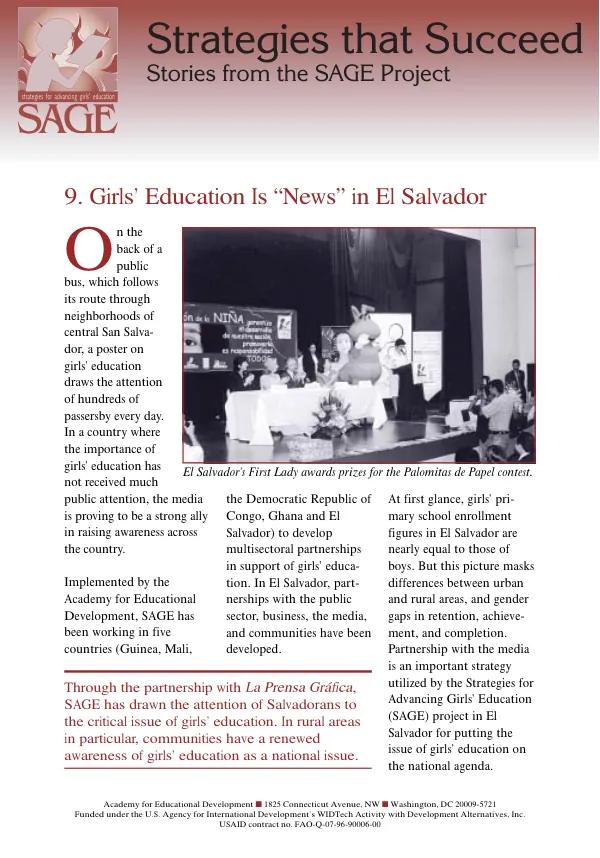 Girls" education is "news" in El Salvador