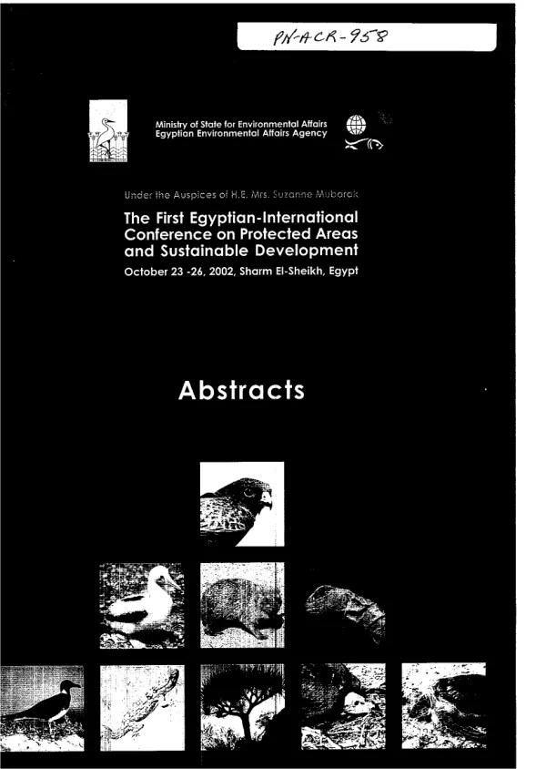 First Egyptian International Conference on protected areas and sustainable development : October 23-26, 2002, Sharm El-Sheikh, Egypt -- abstracts