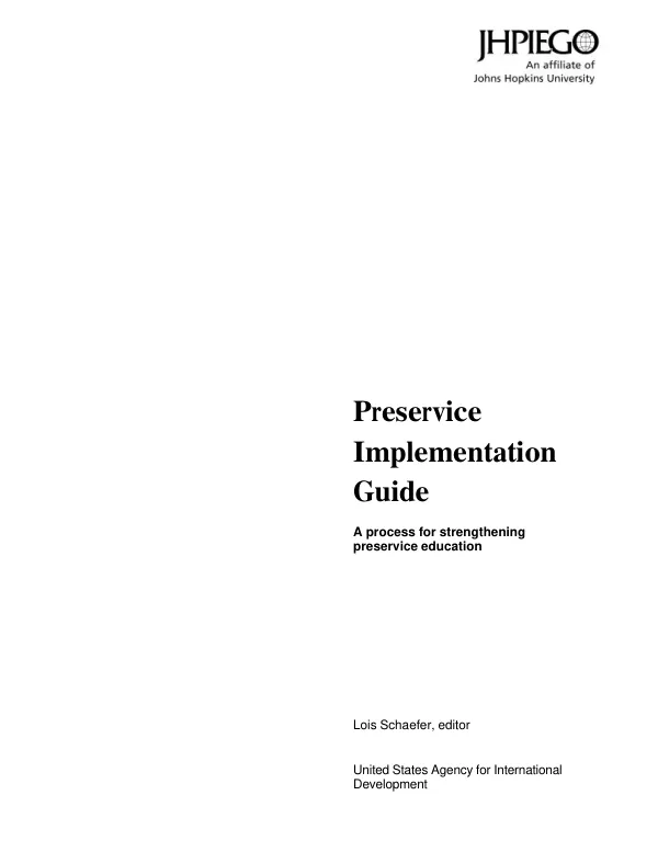 Preservice implementation guide : a process for strengthening preservice education