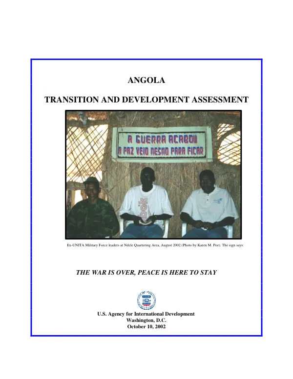 Angola transition and development assessment