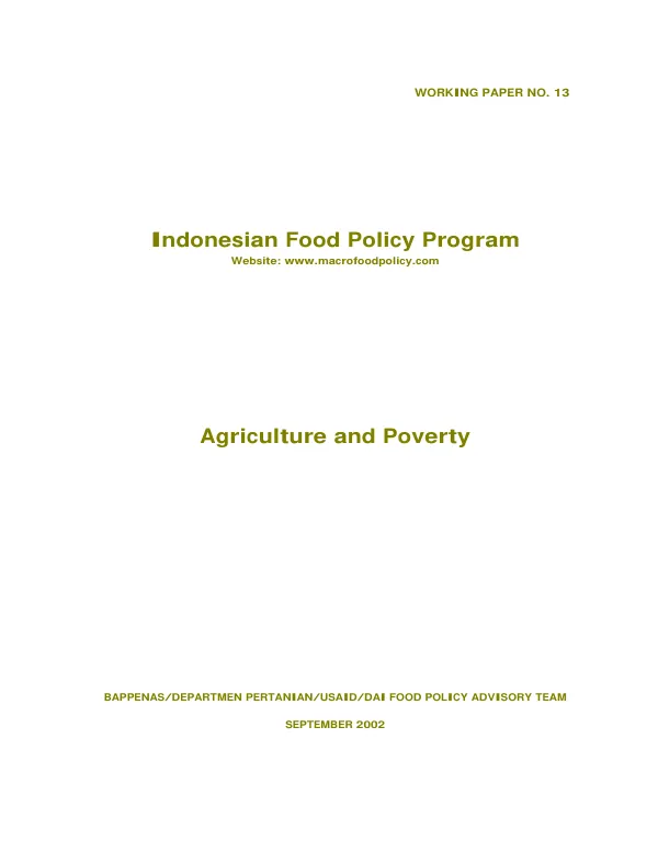 Agriculture and poverty