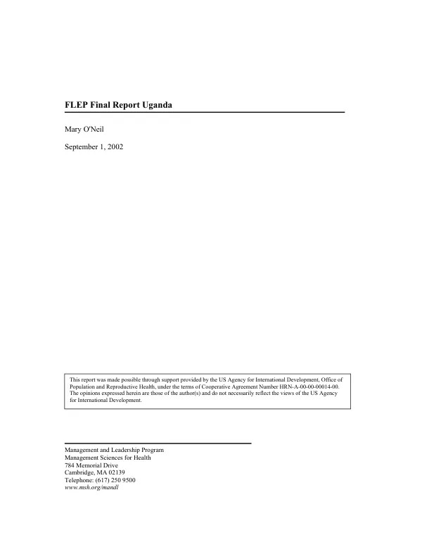 FLEP final report Uganda