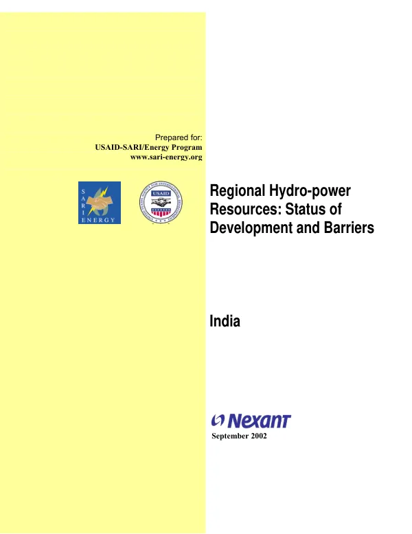 Regional hydro-power resources : status of development and barriers -- India