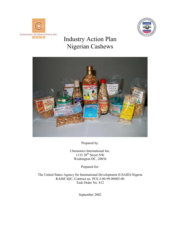 Industry action plan : Nigerian cashews