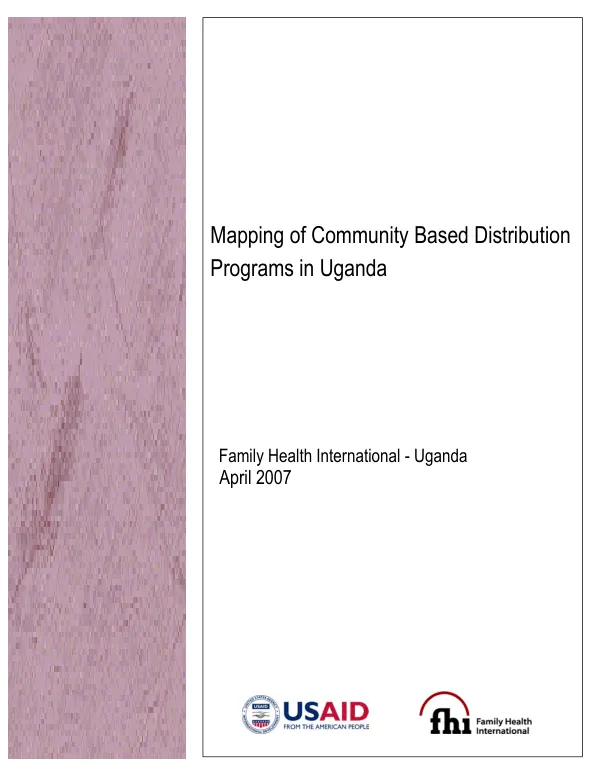 Mapping of community based distribution programs in Uganda