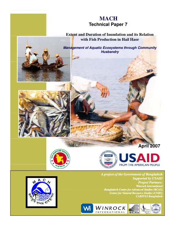 Extent and duration of inundation and its relation with fish production in Hail Haor