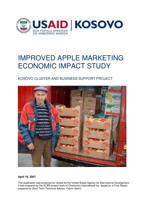Improved apple marketing economic impact study