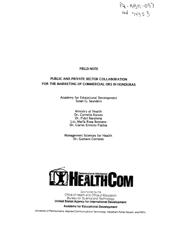 Final report : characteristics of female reversible method users in four urban areas of Honduras -- results from the baseline survey of the study of service quality, motivation for contraceptive use, and contraceptive discontinuation