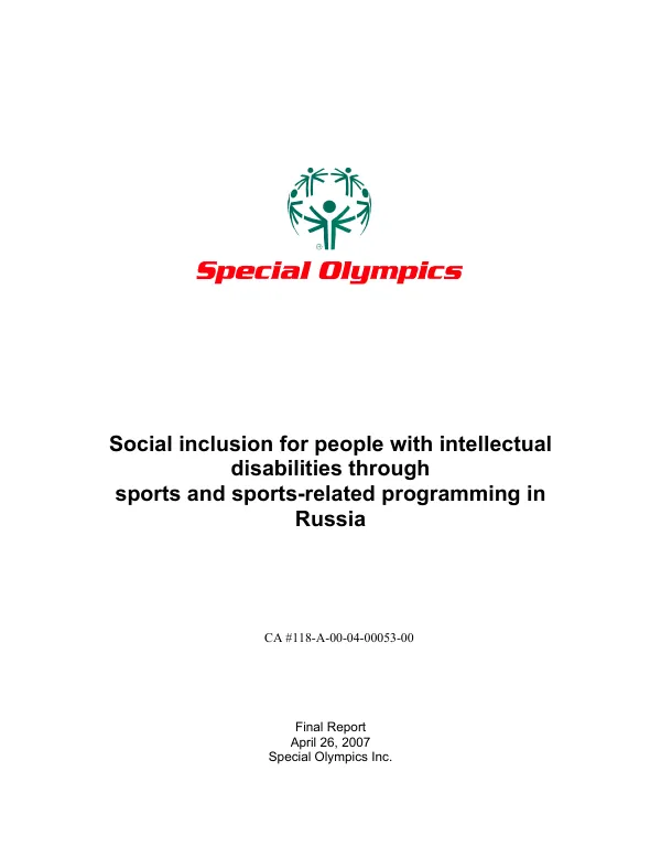 Social inclusion for people with intellectual disabilities through sports and sports-related programming in Russia