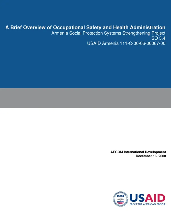 A brief overview of occupaional safety and health administration (OSHA)