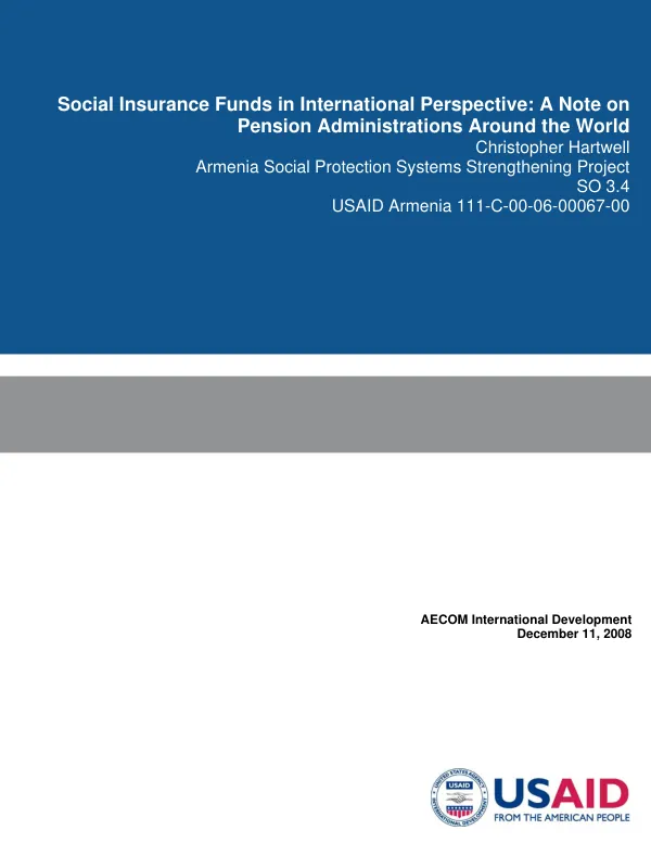 Social insurance funds in international perspective : a note on pension administrations around the world