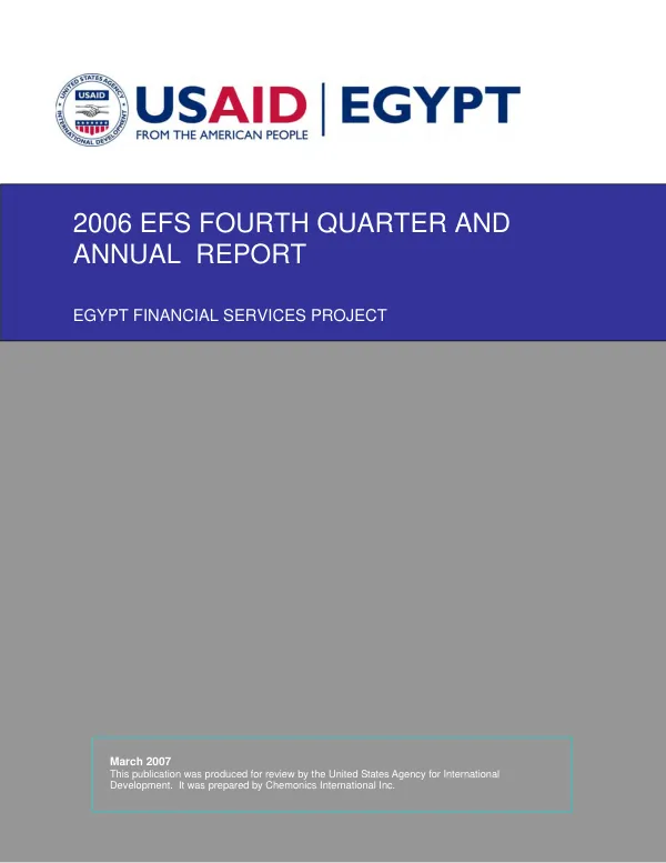 2006 EFS fourth quarter and annual report