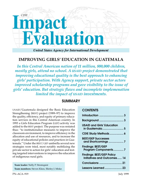 Improving girls' education in Guatemala