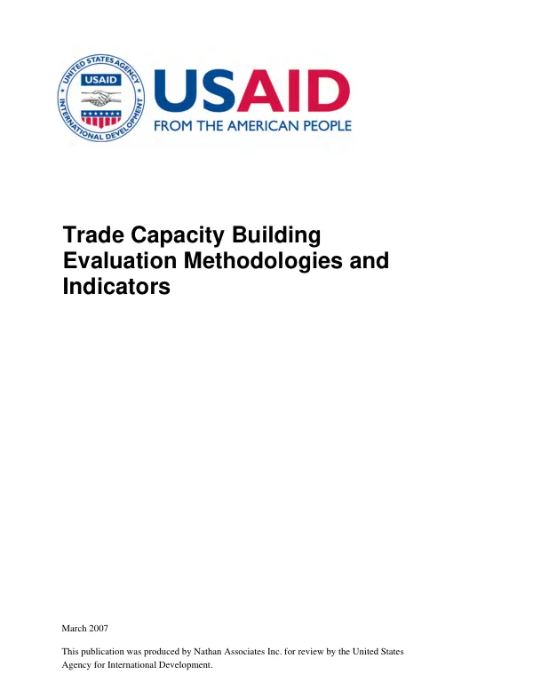Trade capacity building evaluation methodologies and indicators