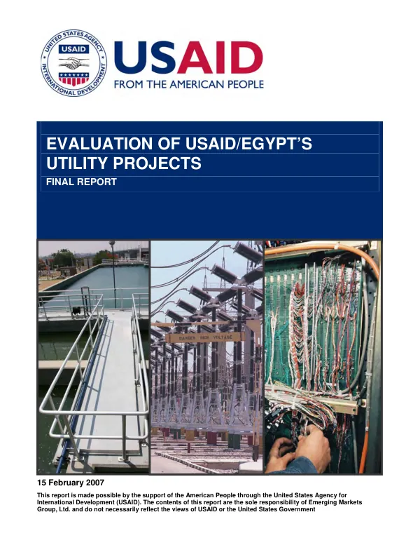 Evaluation of USAID/Egypt"s utility projects : final report