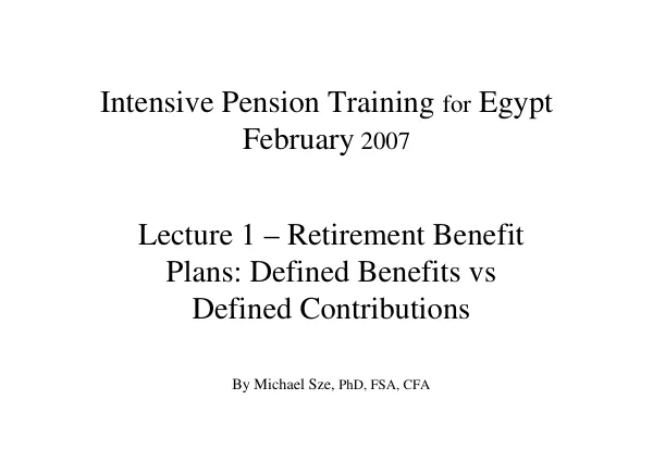 Intensive pension training for Egypt [presentation]