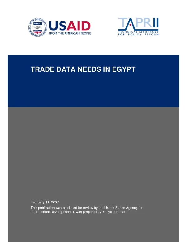 Trade data needs in Egypt