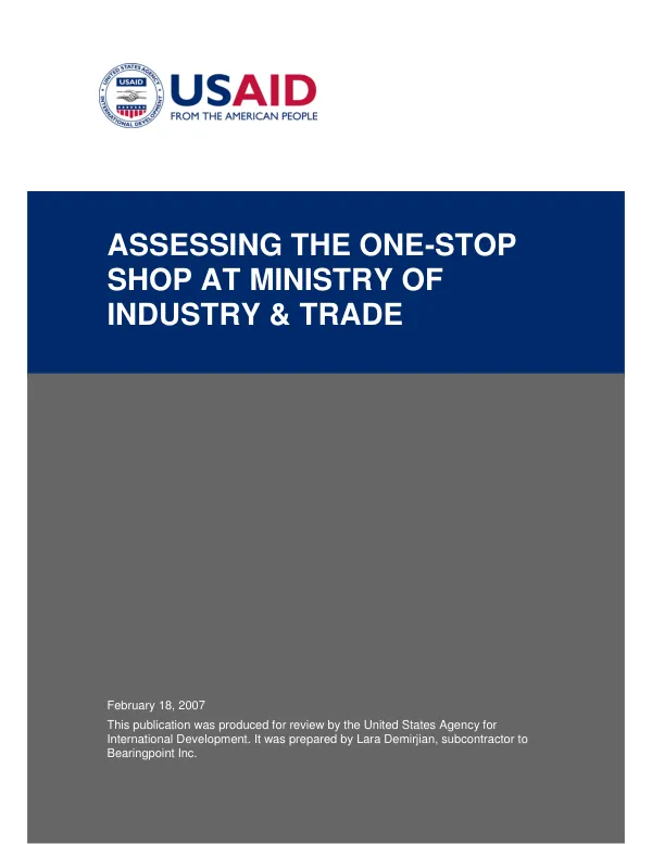 Assessing the one-stop shop at Ministry of Industry & Trade