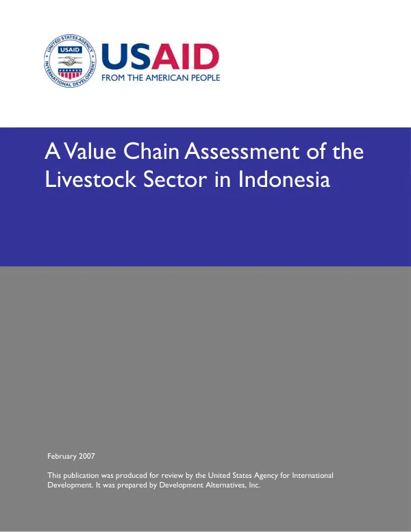 A value chain assessment of the livestock sector in Indonesia