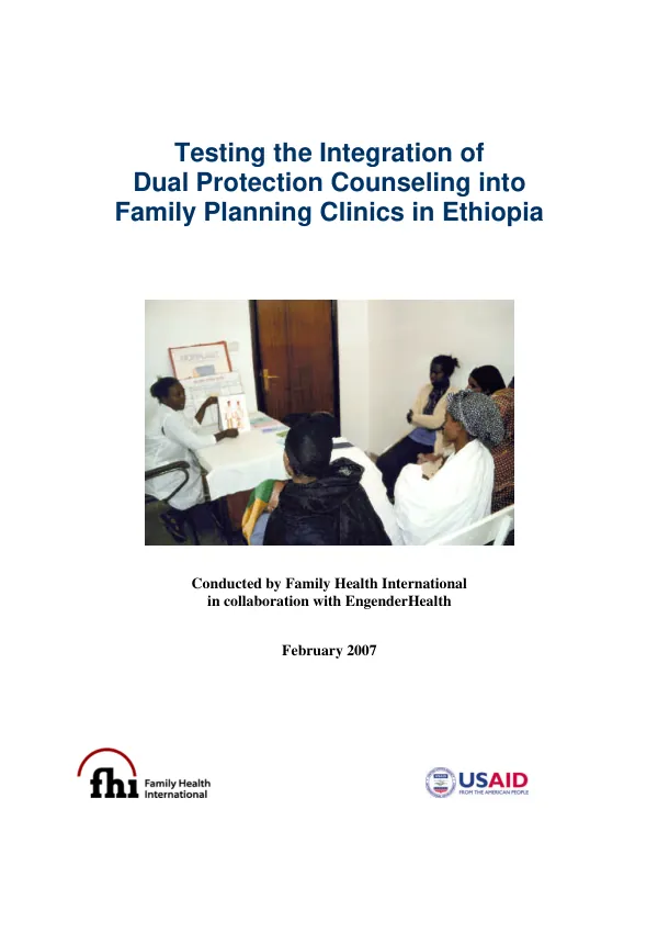 Testing the integration of dual protection counseling into family planning clinics in Ethiopia