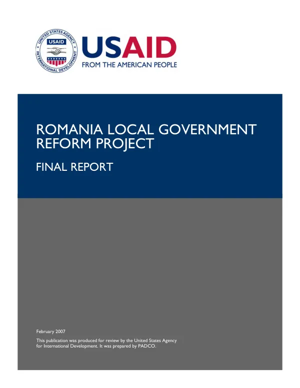 Romania local government reform project : final report