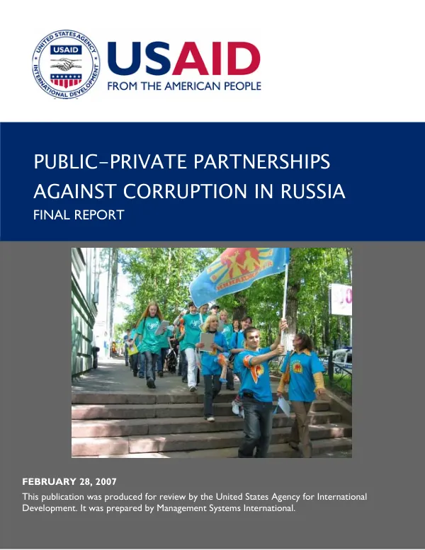 Public-private partnerships against corruption in Russia : final report