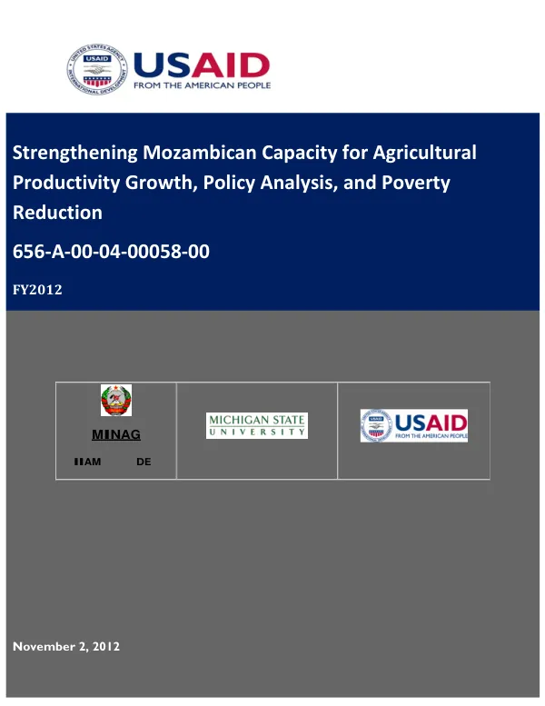 Strengthening Mozambican Capacity for Agricultural Productivity Growth, Policy Analysis, and Poverty Reduction - Annual Report 2011/12