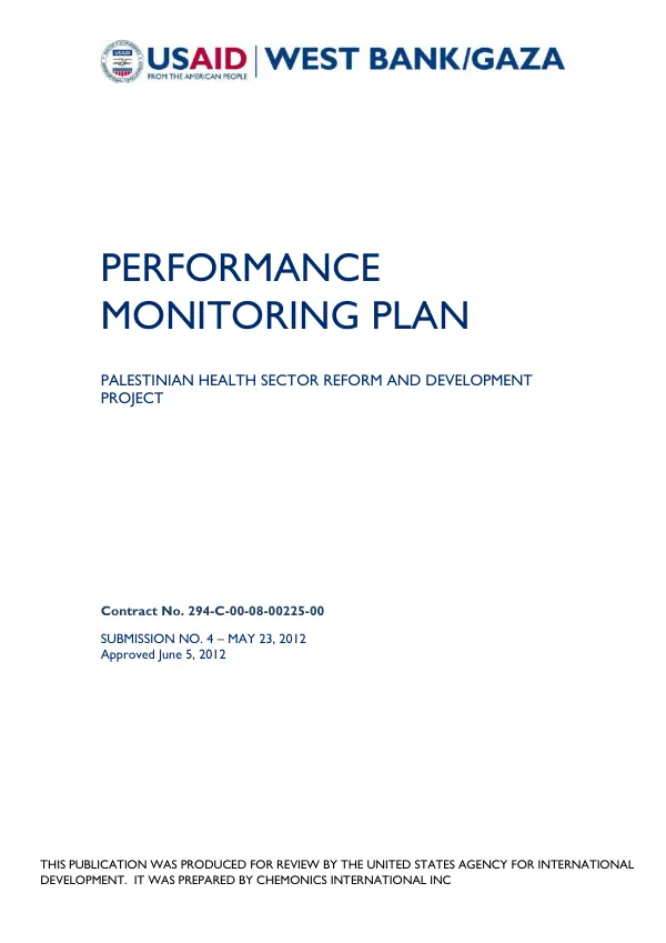 Performance Monitoring Plan