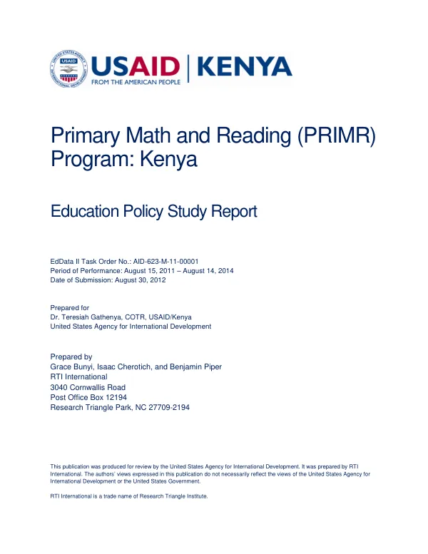 Education Policy Study Report
