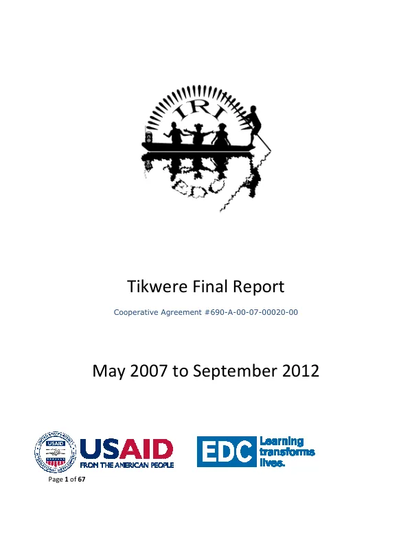 Tikwere Final Report