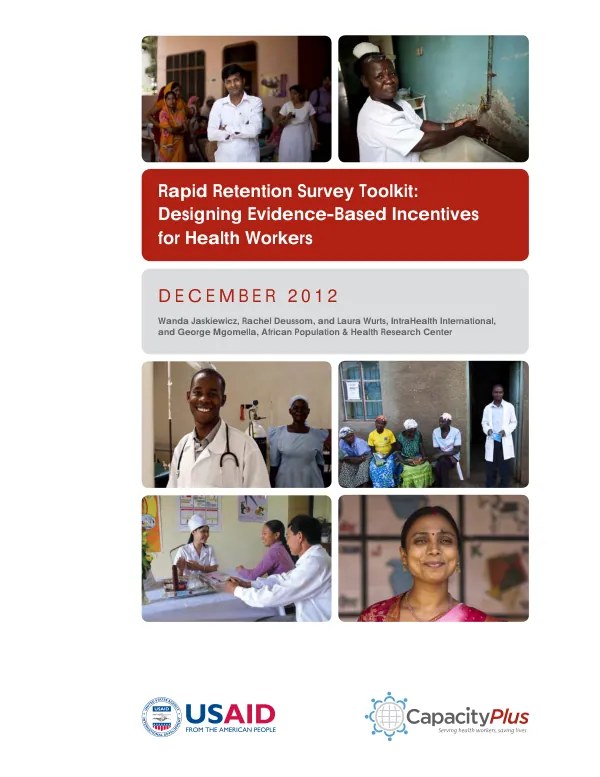 Rapid Retention Survey Toolkit: Designing Evidence-Based Incentives for Health Workers