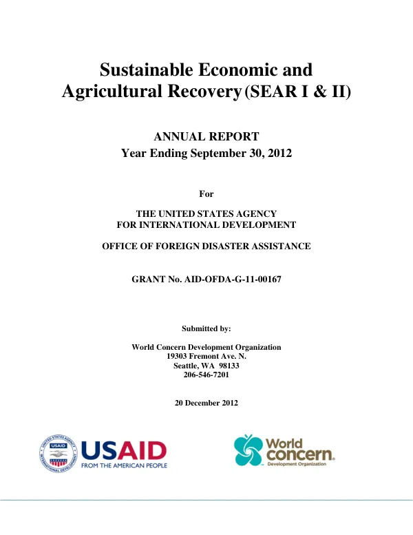 Sustainable Economic and Agricultural Recovery in South Sudan