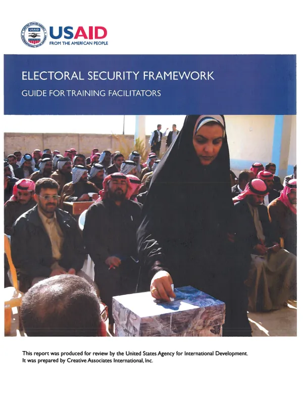 Electoral security framework : guide for training facilitators